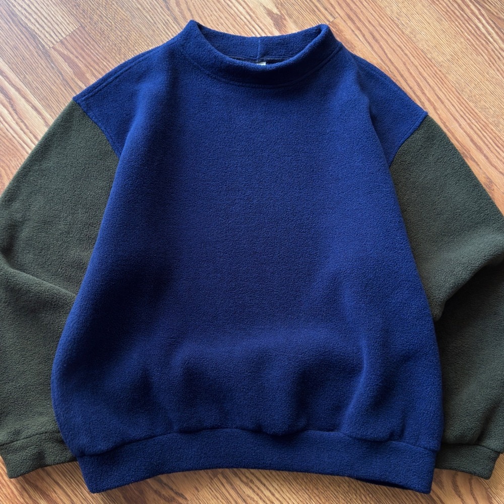 Vintage Dalamoz fleece pullover men's medium navy olive colorblock 90s gorpcore